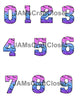 NUMBER SETS Digital Graphic Design Typography Clipart SVG-PNG Sublimation PINK BLUE PURPLE BATS STARS Holiday Halloween Design Download Crafters Delight - JAMsCraftCloset