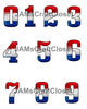 NUMBER SETS Digital Graphic Design Typography Clipart SVG-PNG Sublimation RED WHITE BLUE STRIPES Design Download Crafters Delight - JAMsCraftCloset
