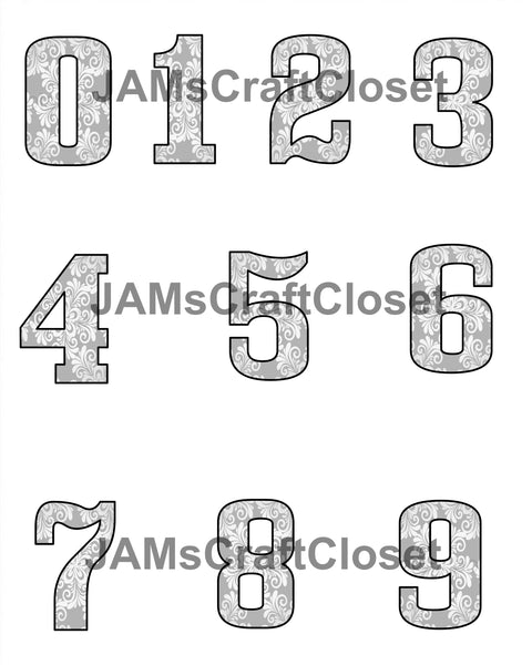 NUMBER SETS Digital Graphic Design Typography Clipart SVG-PNG Sublimat ...