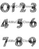 NUMBER SETS Digital Graphic Design Typography Clipart SVG-PNG Sublimation WHITE LACE BLACK BACKGROUND Design Download Crafters Delight - JAMsCraftCloset