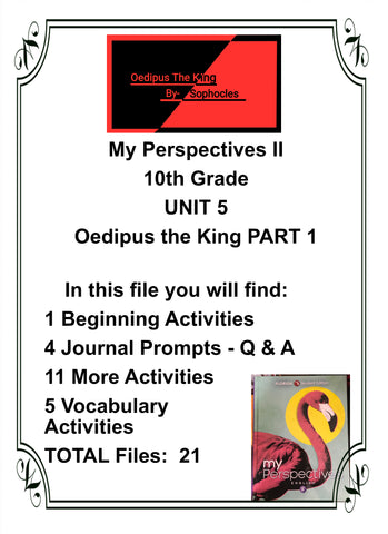 My Perspectives English II 10th Grade UNIT 5 OEDIPUS THE KING PART 1 Teacher Resource Lesson Supplemental Activities - JAMsCraftCloset