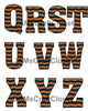 ALPHABET SET Digital Graphic Design Typography Clipart SVG-PNG Sublimation ORANGE PEACH BLACK CURVY LINES Design Holiday Halloween Download Crafters Delight - JAMsCraftCloset