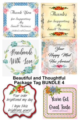 BUNDLE 4 BUSINESS PACKAGE TAGS Graphic Design Downloads SVG PNG JPEG Files Printable Positive Decorative Design Crafters Delight {{ JAMsCraftCloset }}