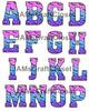 ALPHABET SET Digital Graphic Design Typography Clipart SVG-PNG Sublimation PINK BLUE PURPLE BATS STARS Design Holiday Halloween Download Crafters Delight - JAMsCraftCloset