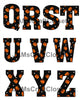 ALPHABET SET Digital Graphic Design Typography Clipart SVG-PNG Sublimation PUMPKIN STARS BLACK BACKGROUND Design Holiday Halloween Download Crafters Delight - JAMsCraftCloset