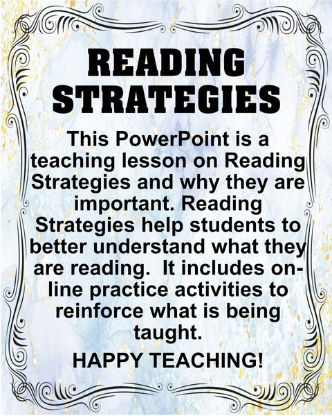 Reading Strategies PowerPoint Lesson With Practice Activities Fun Engaging Teacher Resource - JAMsCraftCloset
