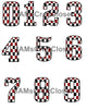 NUMBER SETS Digital Graphic Design Typography Clipart SVG-PNG Sublimation RED BLACK CHECKERBOARD Design Download Crafters Delight - JAMsCraftCloset
