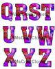ALPHABET SET Digital Graphic Design Typography Clipart SVG-PNG Sublimation RED BLUE PURPLE COBWEBS Design Holiday Halloween Download Crafters Delight - JAMsCraftCloset