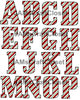 ALPHABET SET Digital Graphic Design Typography Clipart SVG-PNG Sublimation RED GREEN WHITE STRIPE Design Download Crafters Delight - JAMsCraftCloset