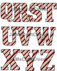 ALPHABET SET Digital Graphic Design Typography Clipart SVG-PNG Sublimation RED GREEN WHITE STRIPE Design Download Crafters Delight - JAMsCraftCloset