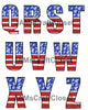 ALPHABET SET Digital Graphic Design Typography Clipart SVG-PNG Sublimation RED WHITE BLUE FLAG Patriotic Design Download Crafters Delight - JAMsCraftCloset