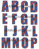 ALPHABET SET Digital Graphic Design Typography Clipart SVG-PNG Sublimation RED WHITE BLUE STARS STRIPES Patriotic Design Download Crafters Delight - JAMsCraftCloset