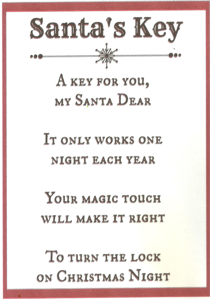 Ornaments Santas Magic Key Square 2 by 2 Inch Ceramic Tile With Poem C ...