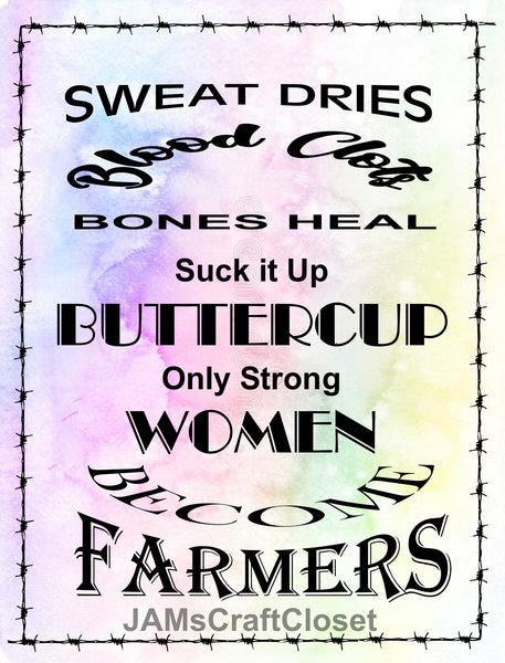 STRONG WOMEN BECOME FARMERS -  DIGITAL GRAPHICS  My digital SVG, PNG and JPEG Graphic downloads for the creative crafter are graphic files for those that use the Sublimation or Waterslide techniques - JAMsCraftCloset