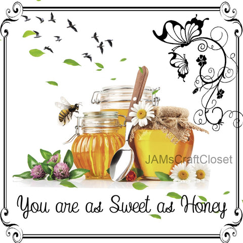 SWEET AS HONEY - DIGITAL GRAPHICS  This file contains 6 graphics...  My digital SVG, PNG and JPEG Graphic downloads for the creative crafter are graphic files for those that use the Sublimation or Waterslide techniques - JAMsCraftCloset