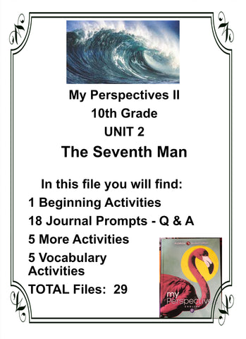 My Perspectives English II 10th Grade UNIT 2 THE SEVENTH MAN Teacher Resource Lesson Activities - JAMsCraftcloset