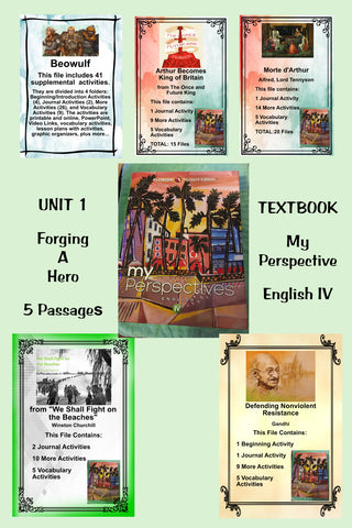 My Perspectives English IV UNIT 1 FORGING A HERO Teacher Supplemental Activities 5 Passages - JAMsCraftCloset