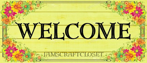 YELLOW WELCOME - DIGITAL GRAPHICS  My digital SVG, PNG and JPEG Graphic downloads for the creative crafter are graphic files for those that use the Sublimation or Waterslide techniques - JAMsCraftCloset