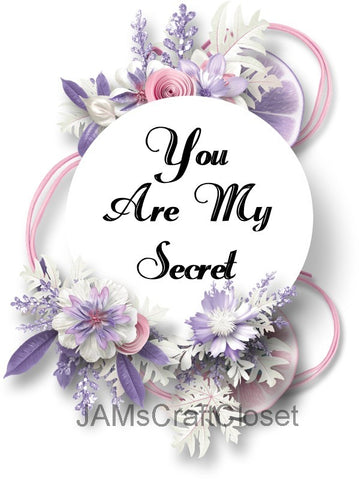 YOU ARE MY SECRET - DIGITAL GRAPHICS  This file contains 4 graphics...  My digital PNG and JPEG Graphic downloads for the creative crafter are graphic files for those that use the Sublimation or Waterslide techniques - JAMsCraftCloset