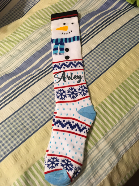 SOCKS Personalized Christmas Knee Socks ONE SIZE 5-9 Holiday Ware Gift Idea Unique {{ JAMsCraftCloset }}