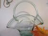 Basket Light Green Glass Vintage Handmade Depression Glass - JAMsCraftCloset