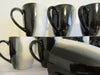 Mugs Cups Collectible Pottery Sango Eclipse Black 4975 Manly Set of 4 Black and Forest Green - JAMsCraftCloset