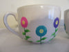 Mug Coffee Soup Hand Painted Spring Flower White Pink Blue Purple Flowers - JAMsCraftCloset