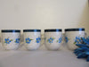 Cups Mugs Blue Floral 08 College Vintage Hand Painted Drinkware  SET of 4 - JAMsCraftCloset
