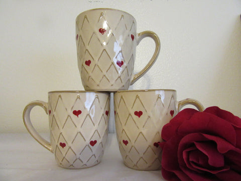 Mugs Home Essentials Vintage Hand Painted Hearts BUY 2 Get 1 FREE - JAMsCraftCloset