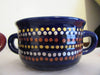 Soup Bowls Unique One of A Kind Hand Painted Special Gold Silver Bronze Dots Set of Two One is Navy and the Other is Rust Drinkware Gift JAMsCraftCloset
