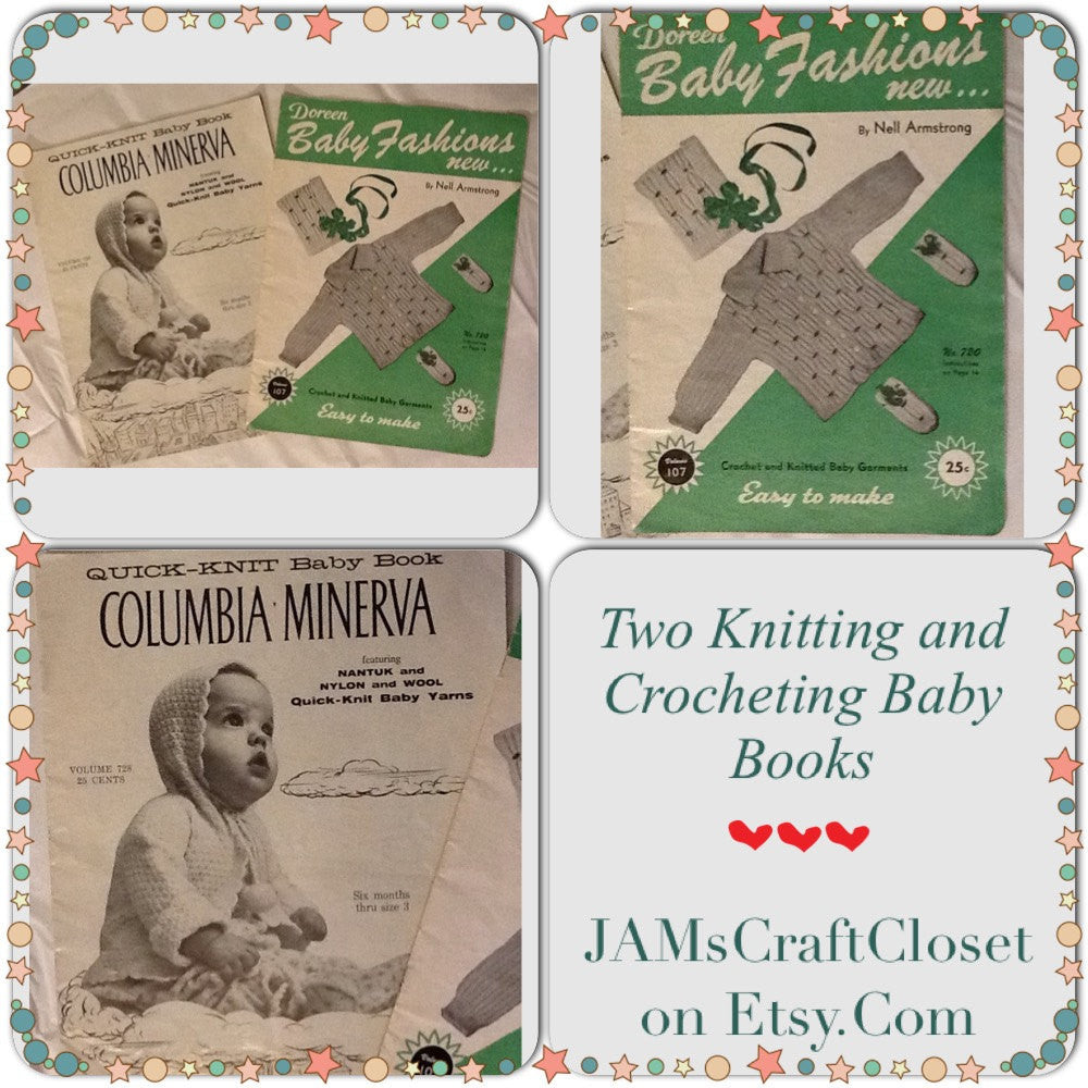 Crochet Knitting Pattern Books Baby Vintage 1955 Quick Knit Easy to Make