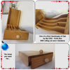 Storage Box Vintage Handmade from Oak 4 Sections Lifting Lid Paint Brush Box - JAMsCraftCloset
