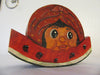 Shelf Sitter Watermelon Pickaninny Black Americana Vintage Handmade Hand Painted - JAMsCraftCloset