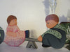 Shelf Sitters Seesaw Boy and Girl Folk Art Vintage Handmade Hand Painted - JAMsCraftCloset