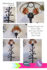Candle Holder Wrought Iron Art Deco Vintage Orange Painted Flower Glass Globe - JAMsCraftCloset