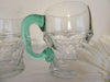 Mugs Coffee Tea Vintage Clear Glass Green Handle Handmade HandleSet of Two - JAMsCraftCloset