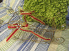 Sleigh Gold Wire Vintage Basket With Crystal Bling Red Gold Bow With Crystal Bling Flower Accent - JAMsCraftCloset