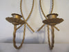Candlestick Holders Twisted Wire or Votive Holders Sconces Vintage Gold Set of 2 - JAMsCraftCloset