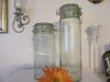 Canister Flip Top Glass Jar Vintage Green 13 In Pasta Spaghetti Holder and Smaller 10 In Canister - JAMsCraftCloset
