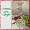 Candlestick Holder Short Votive Holder Vintage Clear Glass Romantic Lighting - JAMsCraftCloset