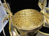 Basket Flower Girl Wedding Table Decor Vintage Gold Oval Woven Gold Crystal Bling Flower - JAMsCraftCloset