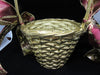 Basket Flower Girl Vintage Round Gold Burgundy and Gold Bow Wedding Accessory Table Decor - JAMsCraftCloset