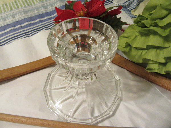 Candle Holder Glass Candlestick Votive Vintage Clear Glass Romantic Lighting - JAMsCraftCloset