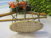 Basket Oval Wire Vintage With Woven Wicker Bottom - JAMsCraftCloset