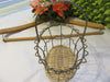 Basket Oval Wire Vintage With Woven Wicker Bottom - JAMsCraftCloset