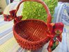 Basket Gathering Vintage Handmade Apple Bows Flower Accents - JAMsCraftCloset