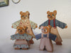 Shelf Sitters Bear Family Vintage Wood Handmade Hand Painted - JAMsCraftCloset