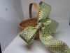 Basket Flower Girl Woven Huge Gold and Silver Bow - JAMsCraftCloset