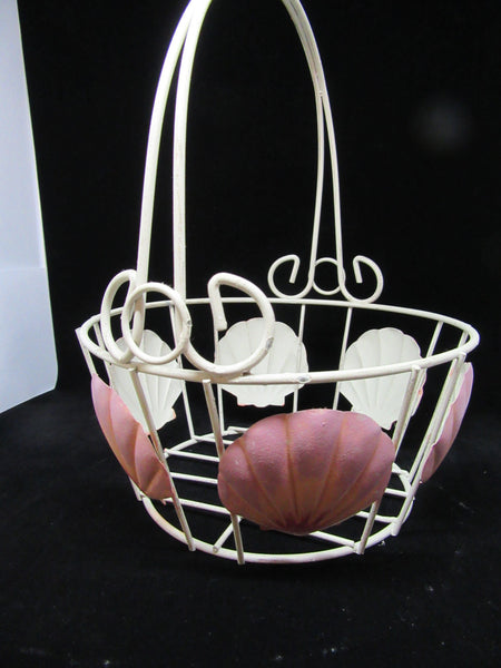 Basket Wire Seashell Vintage Basket - JAMsCraftCloset