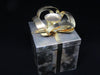 Candlestick Holder GODINGER Gift Box Tarnished Looking Metal Silver With Gold Bow - JAMsCraftCloset